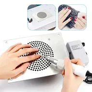 High-Speed Desk Nail Dust Vacuum Cleaner – Powerful, Low-Noise Nail Dust Collector Fan for Manicure Salons and Nail Art Tools - Silver 223