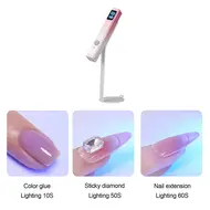 Hand-Held One Size UV Nail Lamp with On-Screen Display Compact Storage Specialized Nail Baking Light Therapy Lamp for Nail Art 172