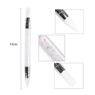 1pc Rhinestone Handle Embossed Nail Art Pen – Silicone Nail Carving Brush, Glitter Picker, and Powder Picking Tool 212