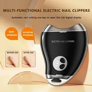 Electric Automatic Nail Clipper With UV Light Manicure Nail Trimmer for Adult Baby Finger Toe Scissors Thick Nails Cutter - Silver 224