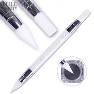 1pc Rhinestone Handle Embossed Nail Art Pen – Silicone Nail Carving Brush, Glitter Picker, and Powder Picking Tool 212