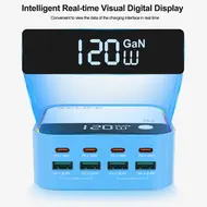 Relife Q2 120W 8-Ports RGB Atmosphere Lighting Desktop Charger with PD100W Charging 174