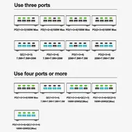 Relife Q2 120W 8-Ports RGB Atmosphere Lighting Desktop Charger with PD100W Charging 174