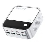 Relife Q2 120W 8-Ports RGB Atmosphere Lighting Desktop Charger with PD100W Charging 174