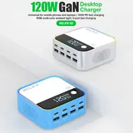 Relife Q2 120W 8-Ports RGB Atmosphere Lighting Desktop Charger with PD100W Charging 174