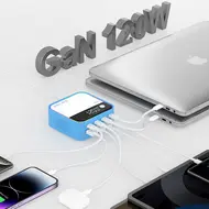 Relife Q2 120W 8-Ports RGB Atmosphere Lighting Desktop Charger with PD100W Charging 174