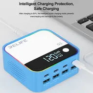 Relife Q2 120W 8-Ports RGB Atmosphere Lighting Desktop Charger with PD100W Charging 174