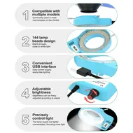 Relife RL-033M 144 Lamp Beads High Brightness Adjustable Microscope Light 166