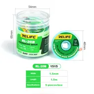 Relife RL-20B 1.5M Low Residue Fast Cleaning Strong Desoldering Wire - 5Pcs 176