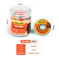 Relife RL-20B 1.5M Low Residue Fast Cleaning Strong Desoldering Wire - 5Pcs 176