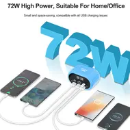 Relife RL-309U 72W Dual PD + Dual QC Smart Fast Charger Support Multiple Fast Charging Protocols - Silver 192