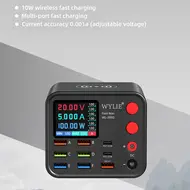 Wylie WL-205D 100W 9-Ports PD&QC3.0 Charger Station with Wireless Charging & EX Expansion Port 140