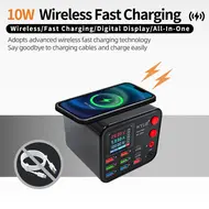Wylie WL-205D 100W 9-Ports PD&QC3.0 Charger Station with Wireless Charging & EX Expansion Port 140