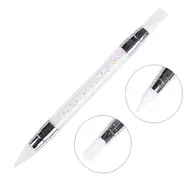 1pc Rhinestone Handle Embossed Nail Art Pen – Silicone Nail Carving Brush, Glitter Picker, and Powder Picking Tool 212