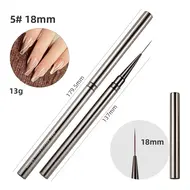 New 6/9/12/15/18mm Nail Liner Brush Set Drawing Line Stripe Painting Flower Pen Metal Handle Nail Brushes Nail Art Manicure Tool 310