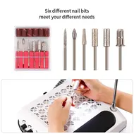 4 in 1 30000RPM Nail Drill Polishing Machine 80W Nail Dust Collector Vacuum Cleaner Device Lightening Hand Rest Nail Drill Bits 258