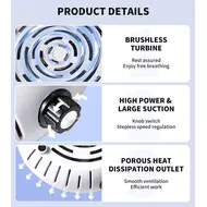 45000 RPM Nail Dust Collector Powerful Suction Nail Dust Extractor with Vacuum Fan and Filter for Nail Art and Manicure 244