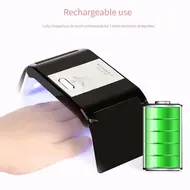 12LED Portable UV LED Nail Dryer Lamp for Nail Gel Polish Drying Folding Magnetic Attraction Smart Sensor Lamp UV Light for Nails - Pink 260