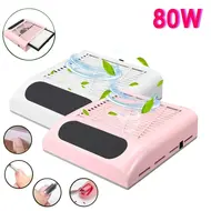 80W Nail Dust Collector Powerful Extractor with Adjustable Wind Speed, Professional Manicure Nail Aspirator for Salon Equipment - Silver 238