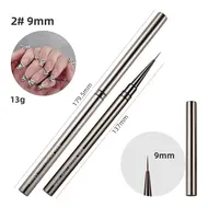 New 6/9/12/15/18mm Nail Liner Brush Set Drawing Line Stripe Painting Flower Pen Metal Handle Nail Brushes Nail Art Manicure Tool 310