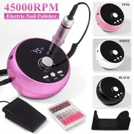 New 45000RPM Professional Electric Nail Drill Manicure Machine Low Noise Nails Sander Set Nail Salon Polisher Equipment Tools - Black 293