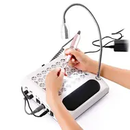 4 in 1 30000RPM Nail Drill Polishing Machine 80W Nail Dust Collector Vacuum Cleaner Device Lightening Hand Rest Nail Drill Bits 258