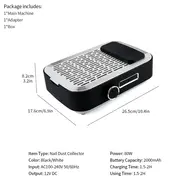 Rechargeable Nail Dust Collector with Filter – Low Noise Nail Vacuum Extractor for Acrylic and Gel Nail Polishing - White 232