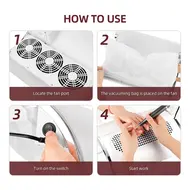 40W Strong Suction Nail Dust Collector  2 Hand Nail Vacuum Cleaner with 3 Fans for Pedicure, Manicure, and Nail Art Salon Tools 233