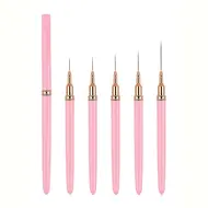 5 Sizes Nail Art Pens brushes Nail Art Tool Set for Long Lines Nail Drawing Pen for Home Use and Professional Nail Salon Design - White 307