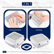 13W Nail Vacuum Extractor Built-in Desktop Nail Dust Collector, 12V Gel Nails Manicure Vacuum Cleaner 245