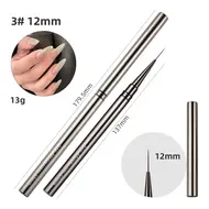 New 6/9/12/15/18mm Nail Liner Brush Set Drawing Line Stripe Painting Flower Pen Metal Handle Nail Brushes Nail Art Manicure Tool 310