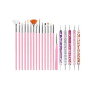 31Pcs Nail Art Brush Design Tip Painting Drawing Carving Dotting Pen FlatFan Liner Acrylic Gel UV Polish Manicure Tools - White 322