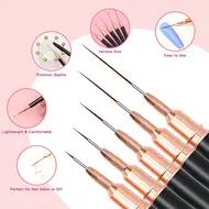 5pcs Professional Nail Art Liners Striping Brushes Tool Ultra-thin Line Detail Drawing Painting Brushes Manicure Pen Tools - Black 324