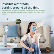 ​2 IN 1 Air Purifier and Aroma Diffuser with Digital Touchscreen Timer 4 Modes No Drill Wall Mount Ioniser Air Purifier for Pets Bedroom Dormitory Home Office Hotel 336