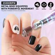 35000 RPM Professional Electric Nail Drill Set Rechargeable Nail File with Accessories Low Noise Gel Nail Polish Sander Nail Art Tools 296