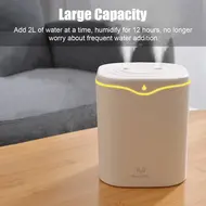 2L Double Spray Humidifier with LED Light Cool Mist Auto Shut Off Humidifier -  Pink 349