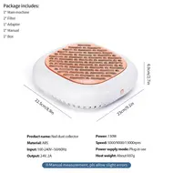 130W Powerful Brushless Nail Dust Collector Super Suction Nail Dust Extractor with Fan 2 Filters for Nail Art and Manicure - Silver 249