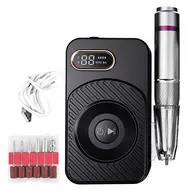 45000RPM Electric Professional Nail Drill Machine Portable Rechargeable Low Noise Nail Sander File for Manicure Salon Tool - Pink 298