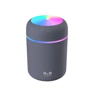 300ml USB Air Humidifier Small Portable Colourful Ambient Light Continuous Intermittent Mist Mute Humidification Timer Power Off - White 331