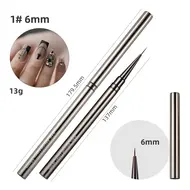 New 6/9/12/15/18mm Nail Liner Brush Set Drawing Line Stripe Painting Flower Pen Metal Handle Nail Brushes Nail Art Manicure Tool 310