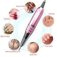 Professional Electric Nail Drill Machine Stainless Steel Pink Pen 35000RPM manicure milling cutter handle Drill Accessory 273