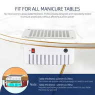 13W Nail Vacuum Extractor Built-in Desktop Nail Dust Collector, 12V Gel Nails Manicure Vacuum Cleaner 245