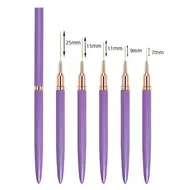 5pcs Professional Nail Art Liners Striping Brushes Tool Ultra-thin Line Detail Drawing Painting Brushes Manicure Pen Tools - Pink 328