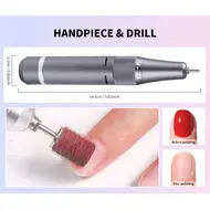 35000 RPM Professional Electric Nail Drill Set Rechargeable Nail File with Accessories Low Noise Gel Nail Polish Sander Nail Art Tools 296