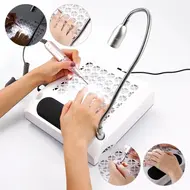 4 in 1 30000RPM Nail Drill Polishing Machine 80W Nail Dust Collector Vacuum Cleaner Device Lightening Hand Rest Nail Drill Bits 258