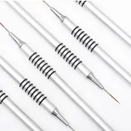 6 Size Nail Art Liner Brushes 5/7/9/11/20/25mm Painting Nail Art Brush Dotting Drawing Tool Long Lines Thin Details Manicure Pen - Blue 313
