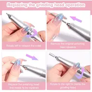 ​45000RPM Electric Nail Drill Machine Professional Nail Drills for Gel Nails Polish Rechargeable Portable Nail File Manicure Tool - White 303