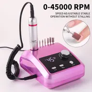 45000RPM Professional Nail Drilling Machine with Base Large LCD Screen Electric Manicure Polisher Nail Sander Salon Tool - White 270