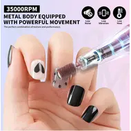 35000 RPM Professional Electric Nail Drill Set Rechargeable Nail File with Accessories Low Noise Gel Nail Polish Sander Nail Art Tools 296