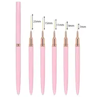 5pcs Professional Nail Art Liners Striping Brushes Tool Ultra-thin Line Detail Drawing Painting Brushes Manicure Pen Tools - Pink 29000328